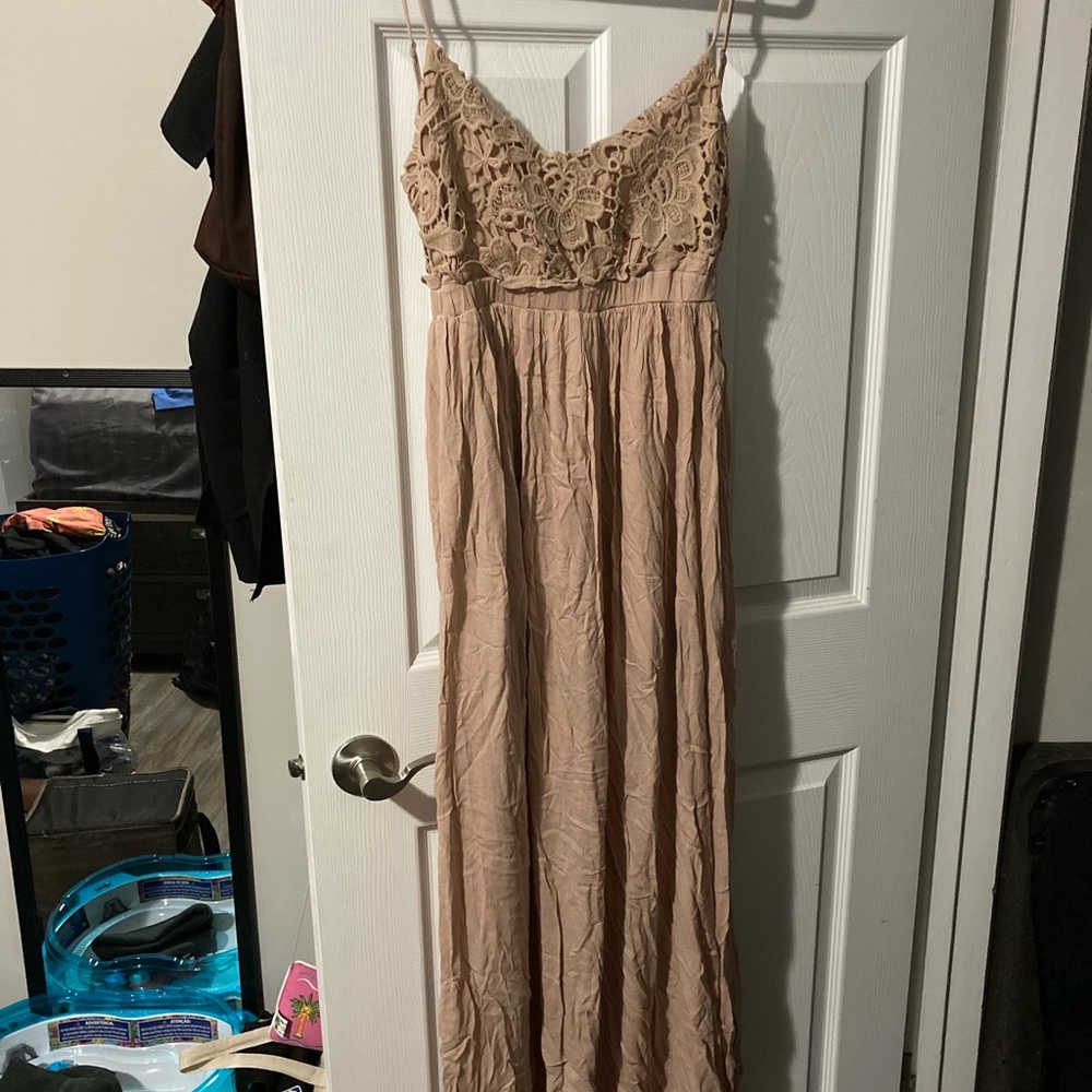 Bibi - long nude dress - size large